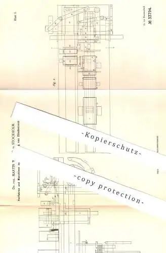 original Patent - Dr. Phil. Martin Wiberg , Stockholm , Schweden | Herst. von Zündholzschachtel | Streichholz Schachtel