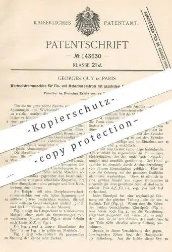 original Patent - Georges Guy , Paris , Frankreich , 1901 , Wechselstrom - Maschine | Strom , Elektriker , Elektrik !!!