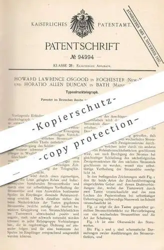 original Patent - Howard Lawrence Osgood , Rochester , New York , Horatio Allen Duncan , Bath , Maine , USA , Telegraph