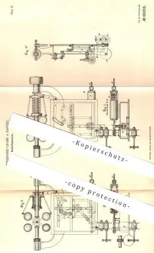 original Patent - Ferdinand Grabe , Danzig , 1892 , Arbeitsmesser | Umdrehungszahl - Messer | Kraftmesser | Welle !!!