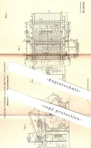 original Patent - Alexander Haidekker , Josef Berthóty , Budapest , 1899 , Webmaschine für Draht - Gewebe | Weben !!