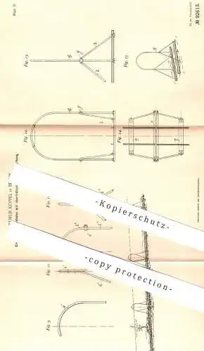 original Patent - Arthur Koppel , Berlin 1896 , Elektrische Feldbahn mit oberirdischer Stromzuleitung | Bahn , Eisenbahn