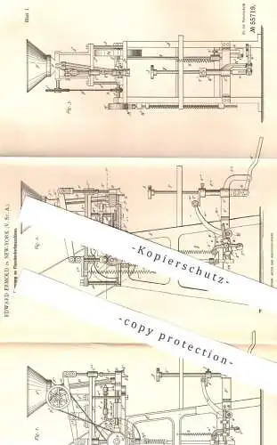 original Patent - Edward Ermold , New York , USA , 1890 , Flaschenkorkmaschine | Flaschenkork | Flaschen - Korken !!!