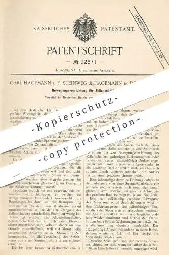 original Patent - Carl Hagemann | Steinweg & Hagemann , Dortmund , 1896 , Zellenschalter | Strom , Elektriker , Dynamo