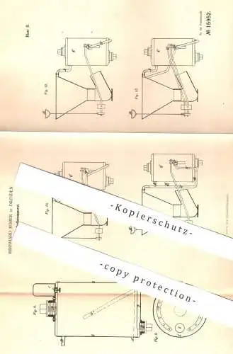 original Patent - Bernhard Röber , Dresden , 1879 , Apparat für Desinfektion | Desinfizieren , Wasser , Toilette , WC