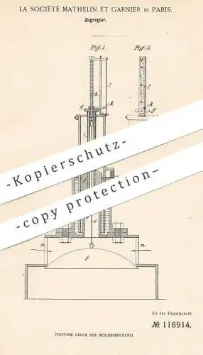 original Patent - La Société Mathelin et Garnier , Paris , Frankreich , 1899 , Zugregler | Dampfkessel , Dampfmaschine