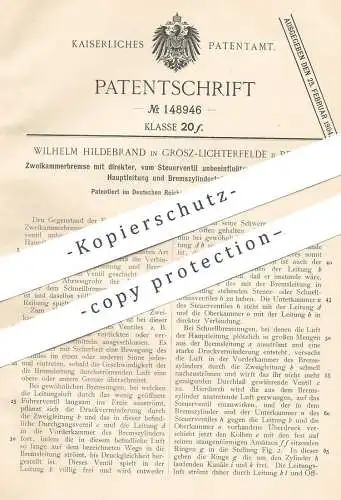 original Patent - Wilhelm Hildebrand , Berlin / Groß Lichterfelde , 1902 , Zweikammerbremse | Bremse , Bremsen !!!