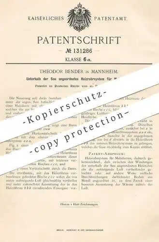 original Patent - Theodor Bender , Mannheim , 1900 , Heizrohrsystem für Malzdarren | Malz - Darre | Heizung für Darren