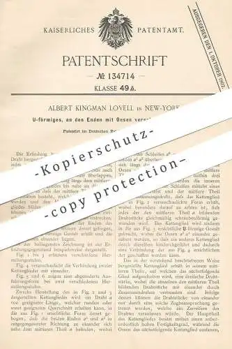 original Patent - Albert Kingman Lovell , New York , 1901 , U-förmiges Kettenglied mit Ösen | Kette , Ketten , Schmuck