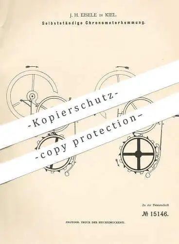 original Patent - J. H. Eisele , Kiel , 1880 , Chronometerhemmung | Chronometer - Hemmung | Uhr , Uhren , Uhrmacher !!!