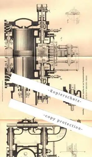 original Patent - Henry Regnier , Schlan / Böhmen , 1879 , Dampfmaschinen - Steuerung | Motor , Regulator , Motoren !!!