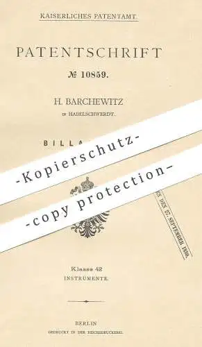 original Patent - H. Barchewitz , Habelschwerdt 1880 , Billarduhr | Billard - Uhr | Stoppuhr | Uhrmacher , Sport , Spiel