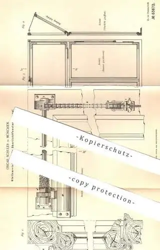 original Patent - Oscar Schuler , München , 1891 , Stellvorrichtung für Oberlichtfenster | Fenster , Fensterbauer , Tür