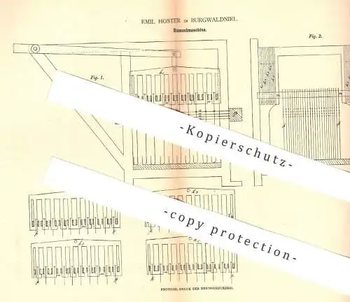 original Patent - Emil Hoster , Burgwaldniel , 1880 , Damastmaschine | Damast , Jacquard | Weben , Weberei , Weber !!