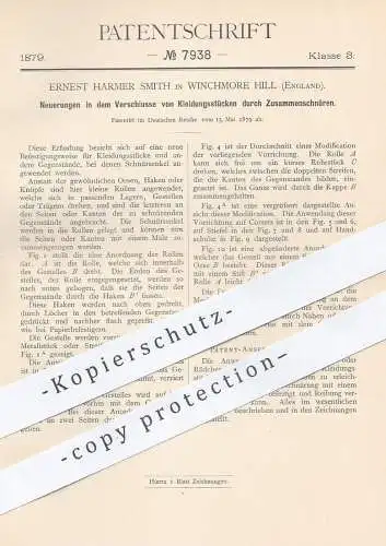 original Patent - Ernest Harmer Smith , Winchmore Hill , England , Kleidungsstück - Verschluss | Bekleidung , Schneider