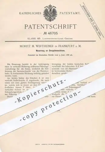 original Patent - Moritz M. Wertheimer , Frankfurt / Main , 1888 , Dengelmaschine | Dengel , Sense , Landwirtschaft !!