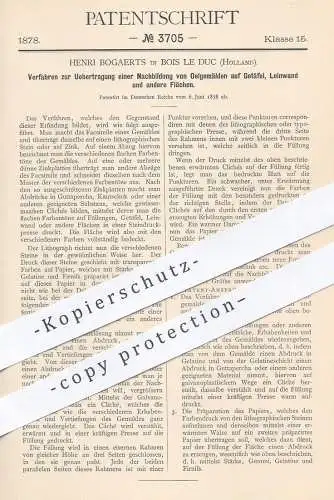 original Patent - Henri Bogaerts , Bois le Duc , Holland 1878 , Nachbildung von Ölgemälde auf Leinwand | Druck , Drucker