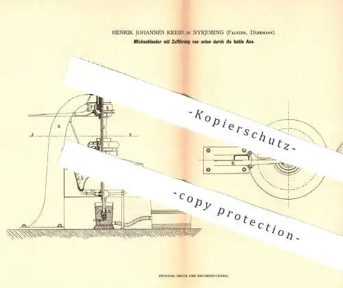 original Patent - Henrik Johannes Krebs , Nykjobing , Falster , Dänemark , 1879 , Milchschleuder | Milch - Schleuder !!!