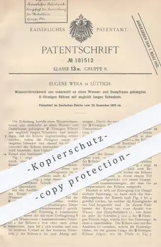 original Patent - Eugène Wera , Lüttich , 1905 , Wasserröhrenkessel | Wasserkessel | Röhrenkessel | Dampfkessel | Kessel