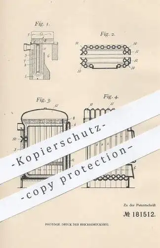 original Patent - Eugène Wera , Lüttich , 1905 , Wasserröhrenkessel | Wasserkessel | Röhrenkessel | Dampfkessel | Kessel