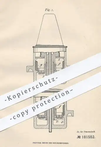 original Patent - Fritz Alfred Neuhaus , Moritz Hochwald , Berlin / Charlottenburg , 1905 , Puffer für Ventil | Motor !!