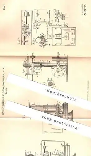 original Patent - Beverly Wellford Wrenn , Savannah , USA , 1901 , Zugregler | Feuerung , Kessel , Ofen , Motor !!