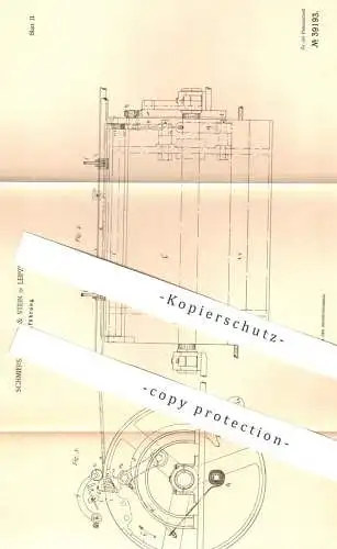 original Patent - Schmiers , Werner & Stein , Leipzig , 1886 , Papier - Bogenzuführung | Buchdruck , Druck , Drucker !!