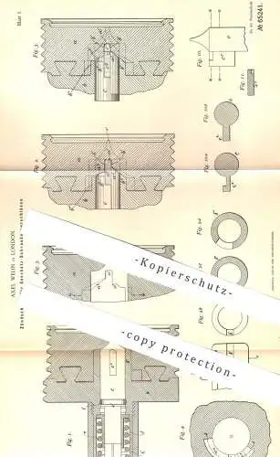 original Patent - Axel Welin , London 1891 , Zündschloss für Geschütz - Schraubenverschluss | Waffen , Gewehr , Munition