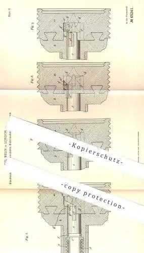 original Patent - Axel Welin , London 1891 , Zündschloss für Geschütz - Schraubenverschluss | Waffen , Gewehr , Munition