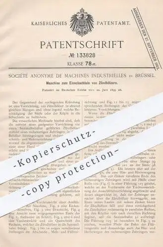 original Patent - Société Anonyme de Machines Industrielles , Brüssel  1899 , Einschachteln der Zündhölzer | Streichholz