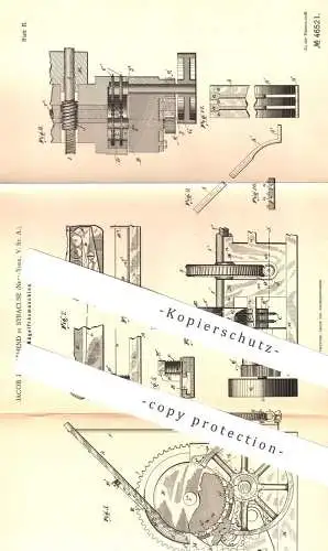 original Patent - Jacob J. Unbehend , Syracuse , New York , USA , 1888 , Nägel - Fräsmaschine | Nagel , Fräsen , Metall