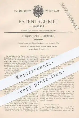 original Patent - Ludwig Hörr , Nürnberg 1889 , Bleistifthalter | Bleistift , Stift , Füllhalter , Füller , Schreibfeder