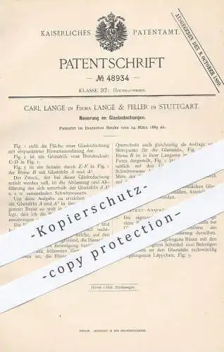 original Patent - Carl Lange & Feller , Stuttgart , 1889 , Glasbedachung | Glasdach , Glas , Dach , Dachdecker !!