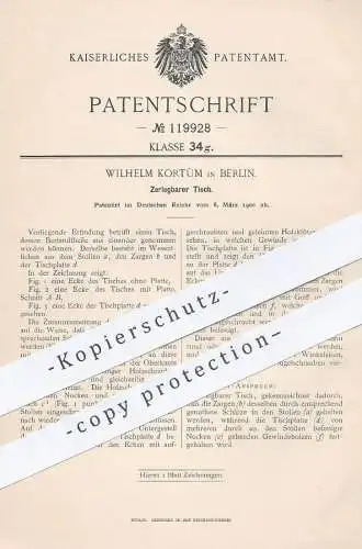 original Patent - Wilhelm Kortüm , Berlin  1900 , Zerlegbarer Tisch | Tische , Holztisch , Tischler , Möbelbauer , Möbel