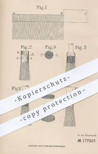 original Patent - Philippe Chazal , Lyon , 1906 , Herstellung von Pinsel , Bürste | Borsten , Bürstenmacher , Bürsten !