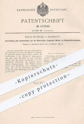 original Patent - Erich Busecke , Hamburg , 1899 , Wandelstereoskop | Stereoskop , Walze , Walzen !!