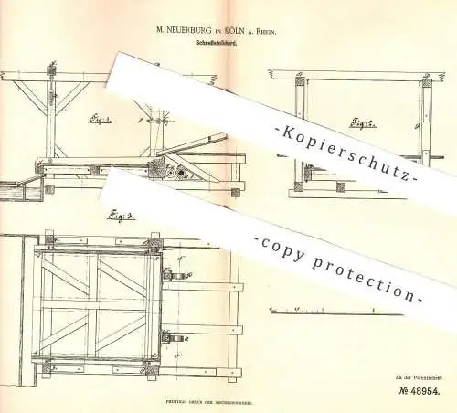 original Patent - M. Neuerburg , Köln / Rhein , 1888 , Schnellstoßherd | Stoßherd , Herd , Erz , Erze | Bergbau !!