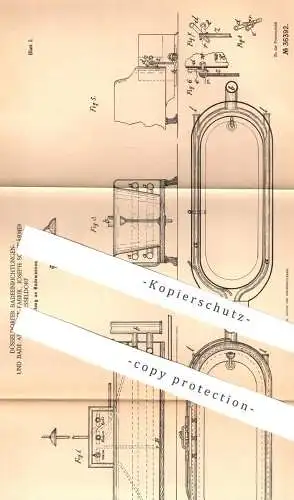 original Patent - Badeeinrichtungen- u. Bade-Apparate-Fabrik Düsseldorf , Joseph Schwärmer , 1885 , Heizung an Badewanne