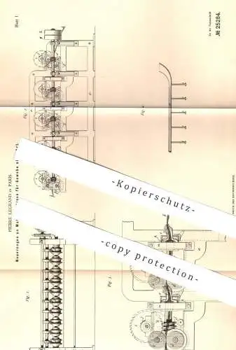 original Patent - Pierre Legrand , Paris , Frankreich , 1883 , Walkmaschine für Gewebe , Stoff | Walken , Walzen !!