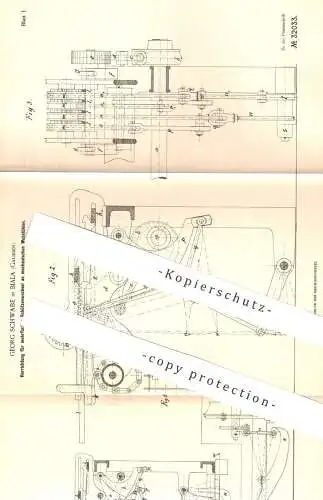 original Patent - Georg Schwabe , Biala , Galizien 1884 , mehrfacher Schützenwechsel am mechan. Webstuhl | Weben , Weber