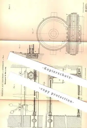 original Patent - Friedrich Aug. Hartmann , Offenbach / Main , 1887 , Wendeapparat für Malz | Bier , Brauerei , Maische