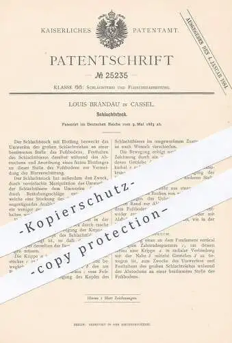 original Patent - Louis Brandau , Kassel , 1883 , Schlachtstock | Schlachten , Schlachter , Fleischer , Fleisch , Tier