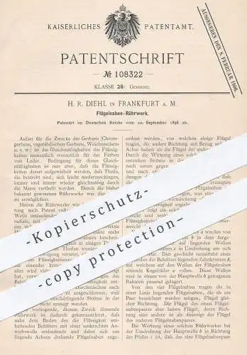 original Patent - H. R. Diehl , Frankfurt / Main , 1898 , Flügelnaben - Rührwerk | Leder , Gerber , Gerberei , Gerben !