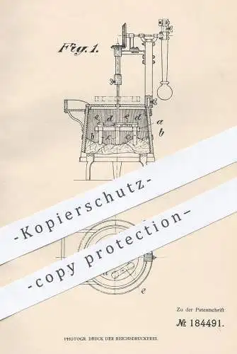 original Patent - Carl Kampmann , Mülheim / Ruhr , 1906 , Waschmaschine | Waschmaschinen | Wäsche , Waschen , Wäscherei