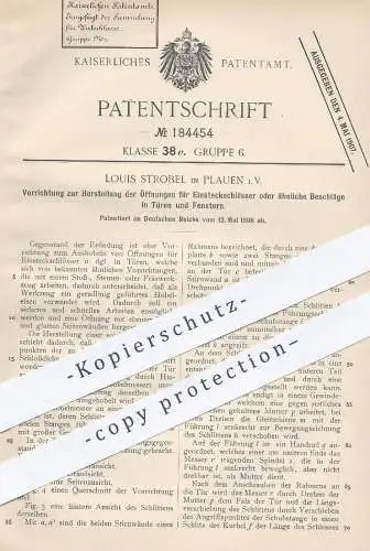 original Patent - Louis Strobel , Plauen , 1906 , Einsteckschloss für Tür , Fenster | Fensterbauer , Schloss , Schlosser