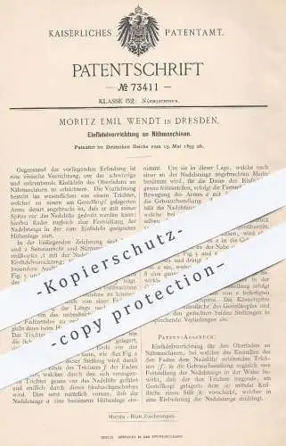 original Patent - Moritz Emil Wendt , Dresden , 1893 , Einfädeln der Fäden an Nähmaschinen | Schneider , Nähen , Garn !!