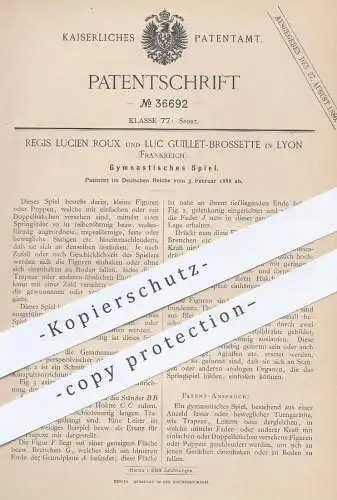 original Patent - Regis Lucien Poux , Luc Guillet Brosette , Lyon , Frankreich , 1886 , Gymnastik - Spiel | Sport !!