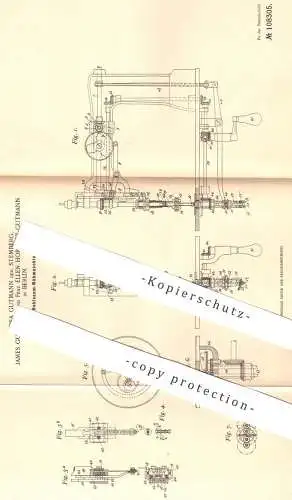 original Patent - Rosa Gutmann geb. Sternberg / James Gutmann / Ellen Horwitz , Berlin , 1897 , Hohlsaum - Nähmaschine !