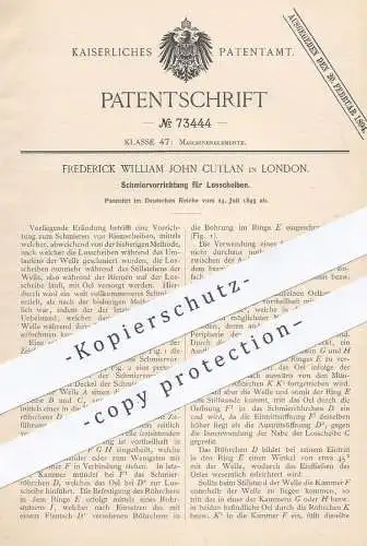 original Patent - Frederick William John Cutlan , London , 1893 , Schmieren von Riemscheiben | Maschinen - Öl | Motor !