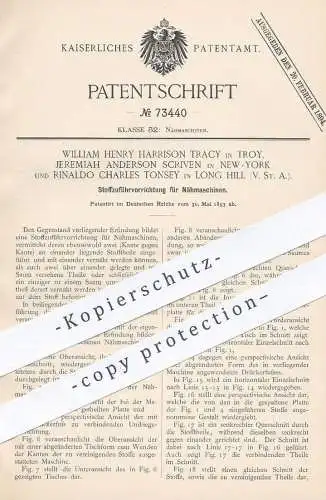 original Patent - William H. H. Tracy , Troy | Jeremiah A. Scriven | Rinaldo Ch. Tonsey , Long Hill , Nähmaschine